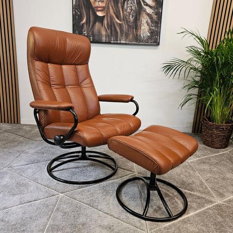 Stressless Golf lenestol med krakk fra Ekornes 1984- Perfekt stand!