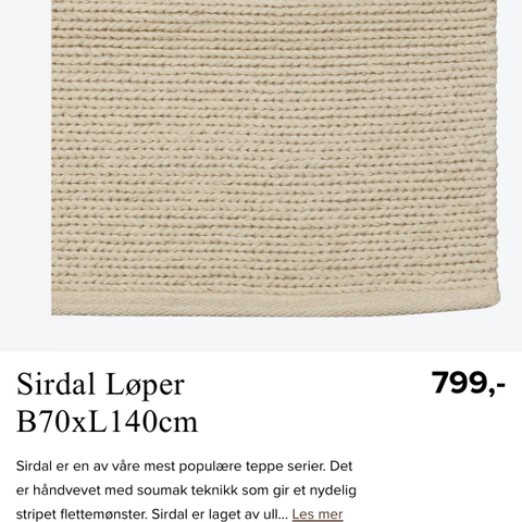 Sirdal løper 70x140 Home and Cottage