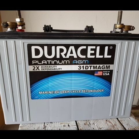 Duracell 105 Ah AGM 12v batterier, solcelle, hyttebatteri, båtbatteri