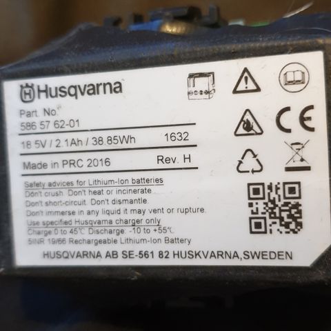 batteri til robotklipper