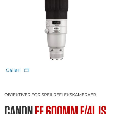 CANON EF 600MM F/4L IS II USM