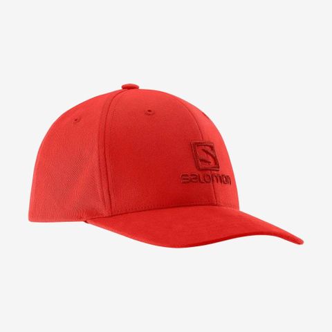 Salomon rød hatt caps med Blå logo