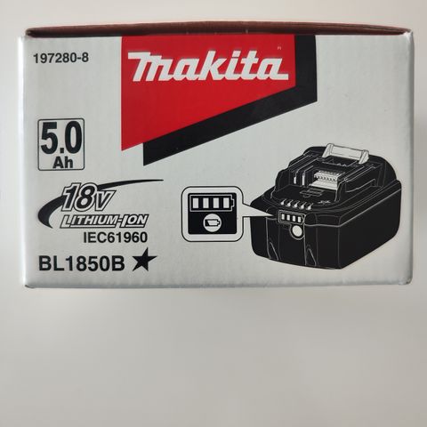 Makita batteri 18v 5.0ah bl1850b li-ion