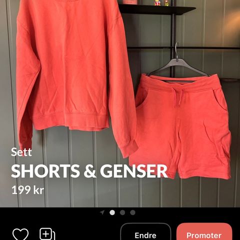 Genser & shorts-sett