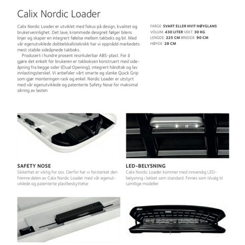 Takboks Calix Nordic loader - svart blank