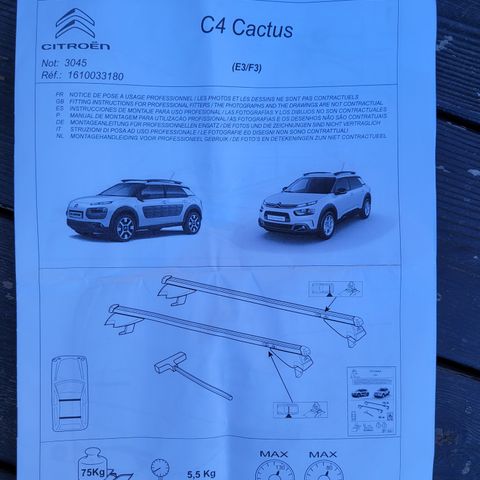 Takstativ til rails, Citroën c4.