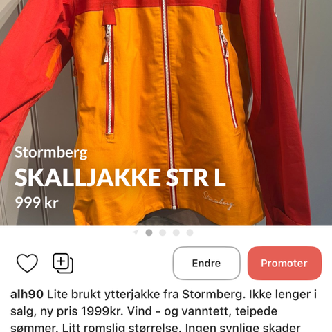 Skalljakke Stormberg str. L