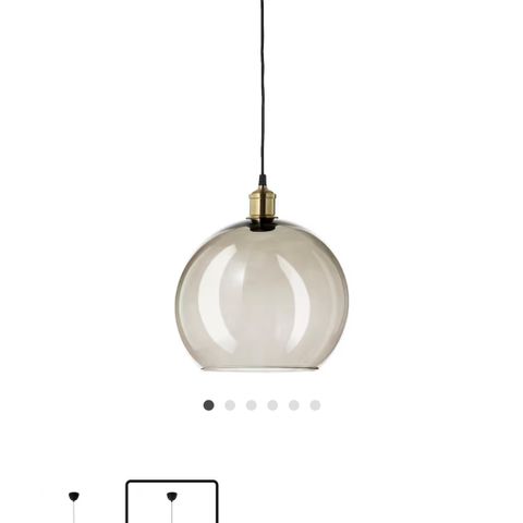 JAKOBSBYN / JÄLLBY (IKEA) Taklampe, røkfarget glass