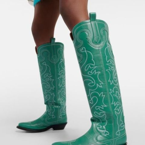 Nydelige Ganni KNEE-HIGH EMBROIDERED WESTERN BOOTS