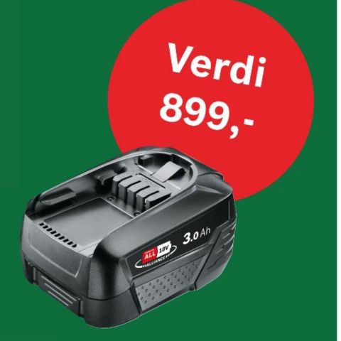 BOSCH 18V batteri (3,0Ah) Nytt