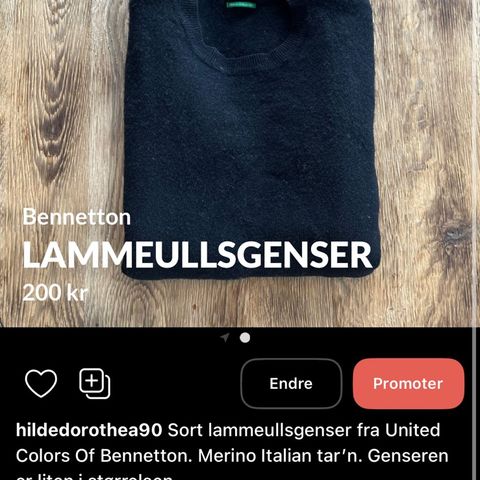 Ullgenser fra United colors of bennetton