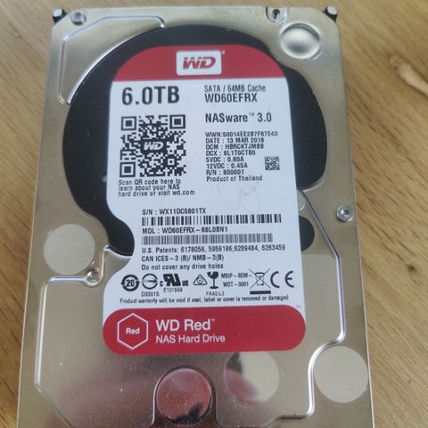 6TB WD Red harddisk