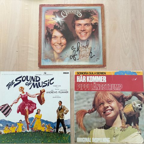 Tre pene LP’r tilsalgs - Pippi, Carpenters og Sound of music