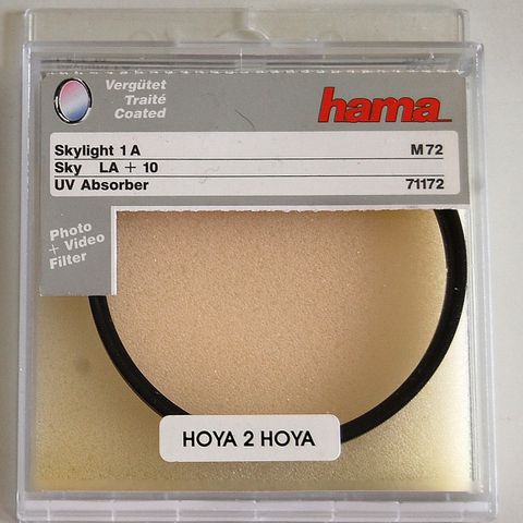 Hoya To Hoya. Hama Skylight 1A / (LA+10) M72, (IV),UV absorber 71172 filter