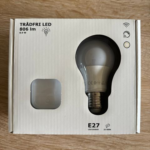 Ikea Trådfri LED pære med bryter