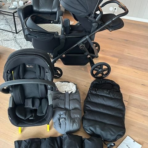 Silver Cross wave søskenvogn+bilstol silver cross dream inkludert ISOFIX base