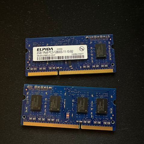 4gb DDR3 Elpida Ram selges (2x2gb)