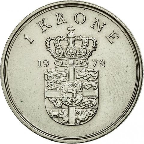 1 krone 1959-1973 alle årstall