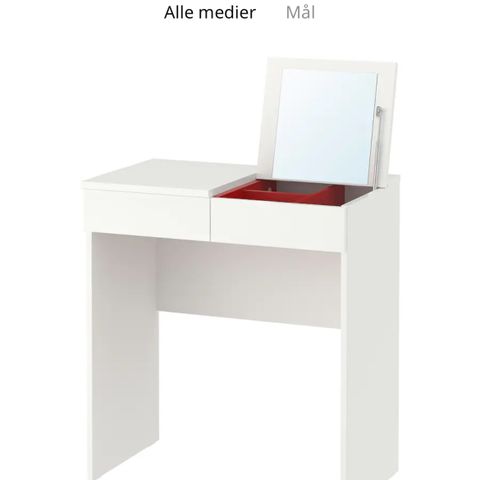GIS BORT! Ikea Sminkebord, hvit, 70x42 cm