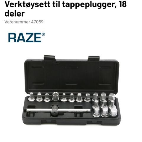 tappeplugger 18 deler. Billig