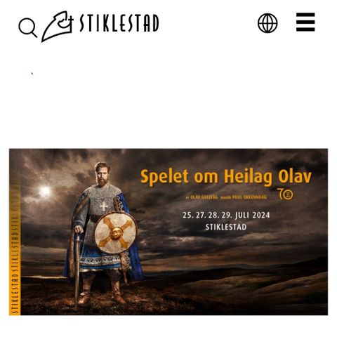 6 billetter til Spelet om Heilag Olav på Stiklestad