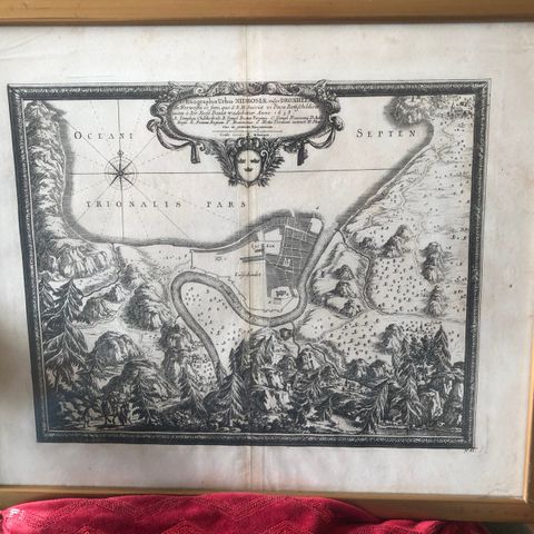 Antikt kart over Trondhjem anno 1658