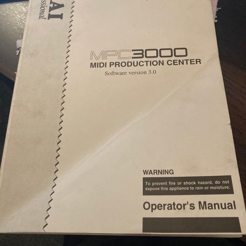 AKAI MPC3000 ORIGINAL MANUAL.