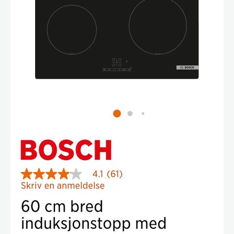 Hvitevarer Bosch platetopp