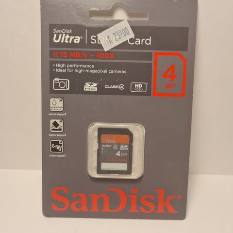 SanDisk SDHC Kort 4GB - Ny og Uåpnet