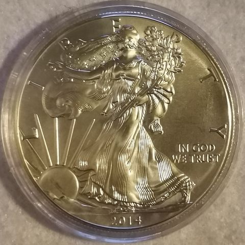 2014, Walking Liberty, Silver Eagle, 1 oz, 999 sølv.