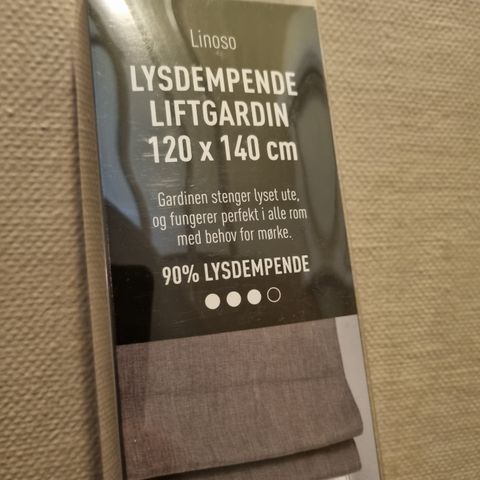 Lysdempende liftgardin grå - 120x140 cm (ny)