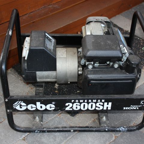 Gebe/Honda 2600 sh aggregat. Sluttpris