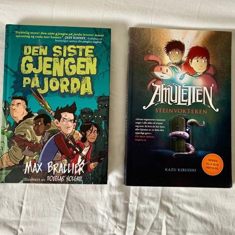 Barnebøker: Amuletten/Steinvokteren og Den siste gjengen på jorda bok 1.