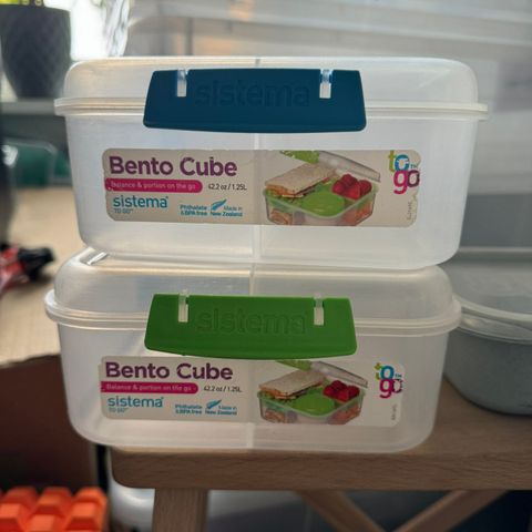 2 Sistema matbokser bento cube to go med flere rom