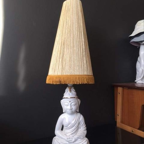 Vintage Buddha lampe :) Restaurert skjerm.