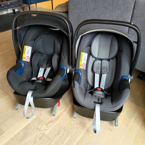 2stk Barnester med isofix-base selges. 40-83cm max 13kg