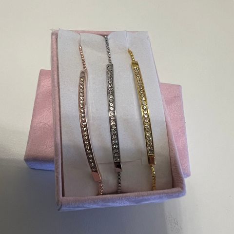 3 stk nydelige armbånd med Rhinestones