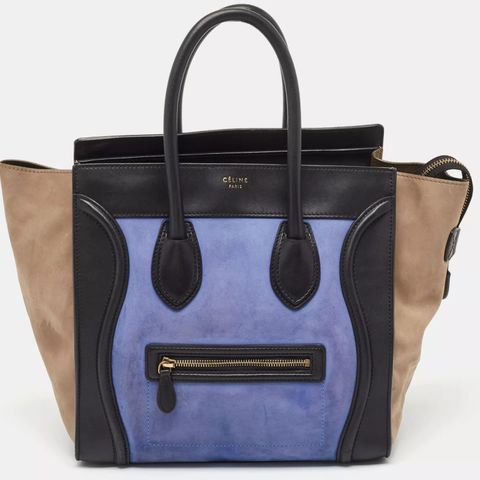 Celine Tricolor Nubuck Mini Luggage Tote