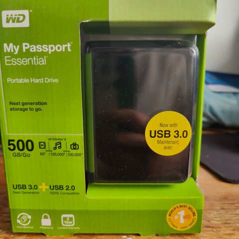 My passport essential 500 GB USB 3.0 portable hard drive