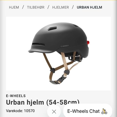 Sparkesykkel hjelm - E-wheels Urban hjelm str L