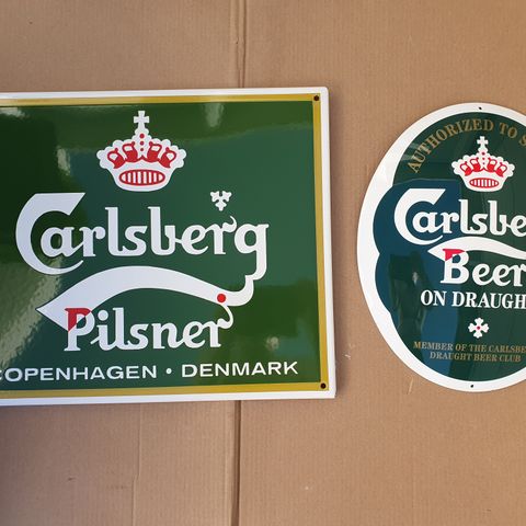 CARLSBERG. EMALJESKILT. SKILT. ØL. BRYGGERI. EMALJE SKILT. CARLSBERG ØL.