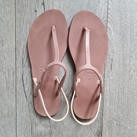 Rosa Havaianas med slingback-stropp til dame i strl. 42