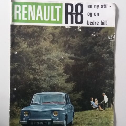 RENAULT R8 -brosjyre. (NORSK)