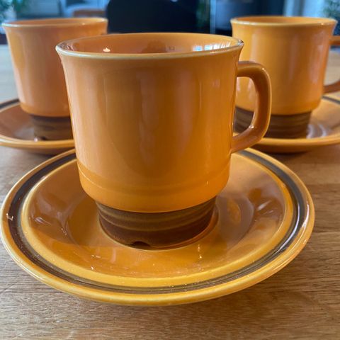 Egersund Unique , orange retro kaffekopper