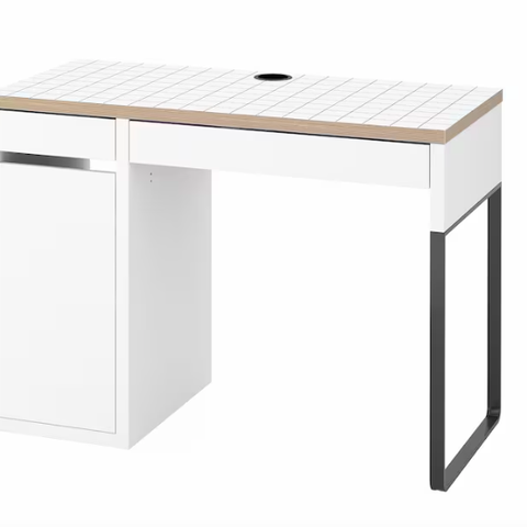 Pult/Skrivebord/Arbeidsbord, hvit/antrasitt, 105x50 cm