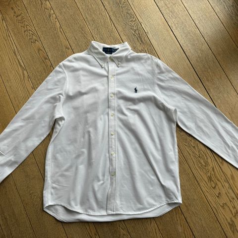 Ubrukt Polo Ralph Lauren langermet piquet- skjorte str XL