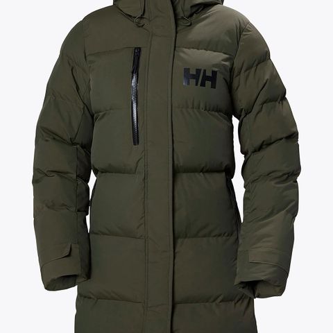 Helly Hansen Adore Puffy Parka i mørkegrønn selges.