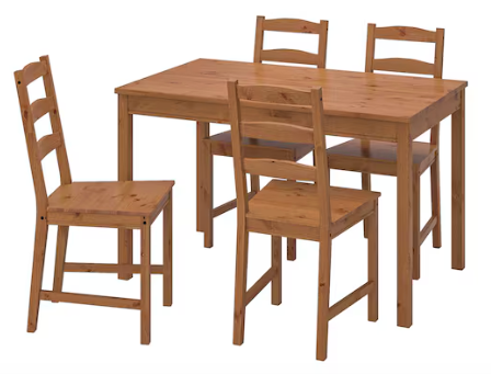 Jokkmokk antique stain IKEA dining table and chairs