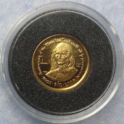 2006, 500th Anniversary of Mona Lisa, 1/25 oz, 999 gull.