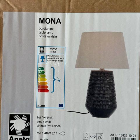 Mona bordlampe - Ny